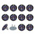 Outlet Plug Covers (24 Pack) Electrical Protector Safety Caps Socket Covers for Home- Mermaid Corgis Navy Blue