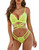 ADOME Sexy Lingerie for Women 2 Piece Lace Lingerie Set Strappy Bra and Panty Sets Fluorescent Green ADOME Sexy Lingerie for Women 2 Piece Lace Lingerie Set Strappy Bra and Panty Sets Fluorescent Green