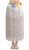 80cm White Elastic Hawaiian Hula Grass Skirt with Floral Waistband