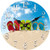 Flip-Flop Glass Wall Clock New 13-X-13Home-Wall-Decor-Coastal-Nautical-Beach