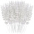 FEQO 72 Pcs White Eucalyptus Stems Artificial Eucalyptus Leaves Decor Eucalyptus Branches Fake Eucalyptus with Fake Leaves 15 inch Faux Eucalyptus Stem for Vase Wedding Bouquet Home