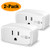 Wi-Fi Smart Plug, BEAOK Mini Socket Smart Outlets Wireless Timer Plug Switch No Hub Required Control Electric Devices from Anywhere Compatible with Alexa, Google Home 2-Pack -White