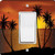 Rikki Knight Silhouette Boat Palm Trees on Sunset Single Rocker Light Switch Plate