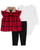 Carter's Baby Girls' 3 Piece Vest Little Jacket Set (Buffalo Plaid Check Red, Newborn) 1N959410
