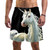 Unicorn Black Background Men's Beach Shorts with Drawstring Pockets and Mesh Lining Swim Trunks Quick Dry Summer