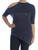 Bar III Womens Cold Shoulder Mock Neck Knit Top Navy S