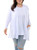 ZERDOCEAN Women's Plus Size Long Sleeve Lightweight Soft Printed Drape Cardigan with Pockets White 4X