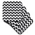 3dRose CST_110747_2 Chevron Pattern Black & White Zigzag Soft Coaster (Set of 8)
