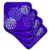 3dRose Blue, Purple and White Mums Flowers Pattern - Ceramic Tile Coasters, Set of 4 (CST_217764_3)