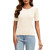 Women's Short Sleeve Crew Neck Ribbed Knit Pullover Slim Fit Basic T Shirt Tops Beige