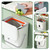 PILITO Kitchen Cabinet Door Hanging Trash Can with Lid, 2.4 Gal, Small Under Sink Garbage Can Restroom, Bathroom, RV Trash Bin, Wall Mounted Counter Waste Compost Bin (White with Inner Bin & Handle)