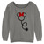 Disney Women's Mouse Minnie Stethoscope Junior's Raglan Pullover with Coverstitch, Gray Heather, Large
