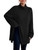 MakeMeChic Women's Casual Turtleneck Long Sleeve Split Sweater Knitted Pullover Top Black B M