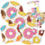 Donut Theme Party Supplies Pack (Serves-16) Dinner Plates, Luncheon Napkins, Cups, and Tablecloth - Supply Tableware Set Kit Includes Birthday Candles