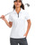 Viodia Women's Golf Shirt Short Sleeve with Zip Up Quick Dry Stretch Tennis Collared Polo Shirts for Women Golf Apparel Clothes White