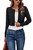 Newshows Cropped Cardigan Sweaters for Women 2023 Crew Neck Button Down Open Front Lightweight Knit Bolero Shrug Sweaters(Black, Medium)