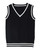 Firehood Womens Cable Knit V Neck Sleeveless Twist Uniform Sweater Vest Pullover (as1, Alpha, m, Regular, Regular, Black)