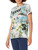 Calvin Klein Performance Calvin Klein Women's Performance Print Woven Patch Logo Rolled Cuff Side Vent TEE, Fiji, M