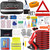 CYECTTR Roadside Emergency Kit for Car, Vehicle Auto Truck Safety Emergency Road Side Assistance Kits Essentials with Jumper Cables, Tow Rope, Reflective Warning Triangle,Safety Hammer
