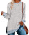 WELINCO Women's Long Sleeve Loose Casual Fall Pullover Side Split Tunic Tops Grey Medium