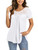 Ahlaray Women's Plus Size Short Sleeve Tops Pleated Casual Summer Tunic Blouse Shirt, White, 2X