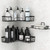 iMooxy Corner Shower Caddy, 3 Pack Adhesive Stainless Steel Shower Organizer with Soap Holder, Corner Shower Shelf, No Drill Wall Mounted Rustproof Bathroom Racks, Shower Shelves Storage Black