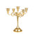 Bobuluo Metal Candelabra Retro Candlestick Holder Candle Stand Ornaments for Candlelight Dinner and Table Decoration Burning Candle Tools for Party Wedding Dinning Home (5 Arms Gold)