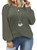 Eytino Womens Plus Size Shirts Lace Long Sleeve Round Neck Casual Loose Waffle Knit Blouse Tops,5X Green