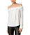 bar III Womens Bow Knit Blouse, White, Small