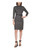 Calvin Klein Womens Metallic Mock Neck Sweaterdress Black L