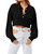 BZB Fall Women's Cropped Sweaters Button Down Collared Long Sleeve Ribbed Knit Pullover Sweater Crop Jumper Tops Black