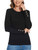 Spicy Sandia Women's Lightweight Long Sleeve Crew Neck Sweaters Dressy Casual Formal Office Knit Pullover Tops Black,L