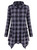 Bulotus Tunic Tops for Leggings for Women Long Sleeve Cowl Neck Sweater, Black Grey Plaid, X-Large