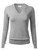 FLORIA Women's Soft Basic Thick V-Neck Pullover Long Sleeve Knit Sweater HEATHERGREY S