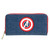 Marvel Purse Avengers A Logo Official Womens Blue Zip Around