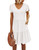 HOTOUCH Casual Swing Dress with Pockets Aline Short Sleeve V Neck Women's Tiered Ruffle Dress Pleated Cotton Dresses White Medium HOTOUCH Casual Swing Dress with Pockets Aline Short Sleeve V Neck Women's Tiered Ruffle Dress Pleated Cotton Dresses White Medium
