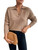 SHENHE Women's Casual V Neck Long Sleeve Knitted Pullover Polo Sweater Jumper Tops Camel S