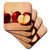 3dRose Three and a half red apples in a row Ceramic Tile Coasters, set-of-4-Ceramic
