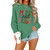 IZYJOY Christmas Sweatshirt for Women Merry and Bright Graphic Oversized Pullover Crewneck Long Sleeve Holiday Sweatshirt Top(Green,M)