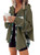 SHEWIN Womens Waffle Knit Shacket Button-Down Shirt Hooded Jacket Plaid Shirt Blouses Loose Long Sleeve Tops 2023 Fall Fashion Outfits Green M