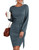 HOTOUCH Womens Ribbed Knit Dress Crewneck Tie Waist Dress Women Winter Bodycon Dress Long Sleeve Sweater Dresses Casual Fall Dresses Dark Blue Small