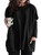 Eytino Womens Plus Size Casual Long Sleeve Tunic Tops Round Neck Sweatshirts Solid Color Oversized T Shirts with Pockets,3X Black