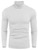 COOFANDY Men's Turtlenecks Sweater Slim Fit Knitted Long Sleeve Pullover Sweaters White