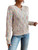 GORGLITTER Women's Cable Knit Drop Shoulder Sweaters Long Sleeve Space Dye Pullover Tops Multicolor Small