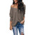 Andongnywell Womens Casual V-Neck Off-Shoulder Sweater Casual Batwing Sleeve Waffle Knit Blouse Pullover Sweaters Tops (Khaki,Large)
