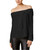 bar III Womens Bow Knit Blouse deepblack L