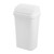 Sterilite 13 Gallon Plastic Swing Top Spave Saving Flat Side Lidded Wastebasket Trash Can for Kitchen, Garage, or Workspace, White
