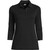 Lands' End Womens 3 Quarter Sleeve Cotton Interlock Polo Black Plus 1x