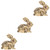 Garneck 3pcs Brass Lucky Rabbit Fortune Rabbit Figurine Bunny Figurine 2023 New Year Decoration Rabbit Collectible Figurines Cake Ornament Brass Rabbit Statue Bunny Ornament car Flowerpot