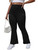 WDIRARA Women's Plus Size Elastic High Waist Flare Bell Bottom Stretchy Pants Black 2XL